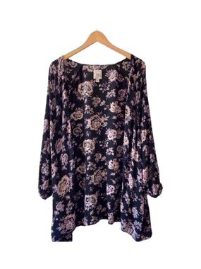 Billabong Floral Open Kimono Cardigan | Navy | Size M/L